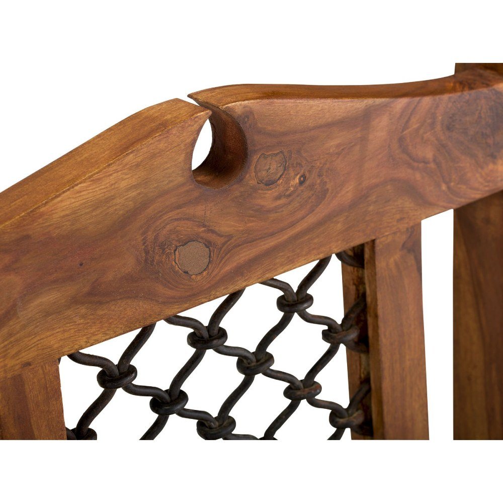 Rustic Traditional Solid Sheesham Wood Dining Set with Chairs - Image 4