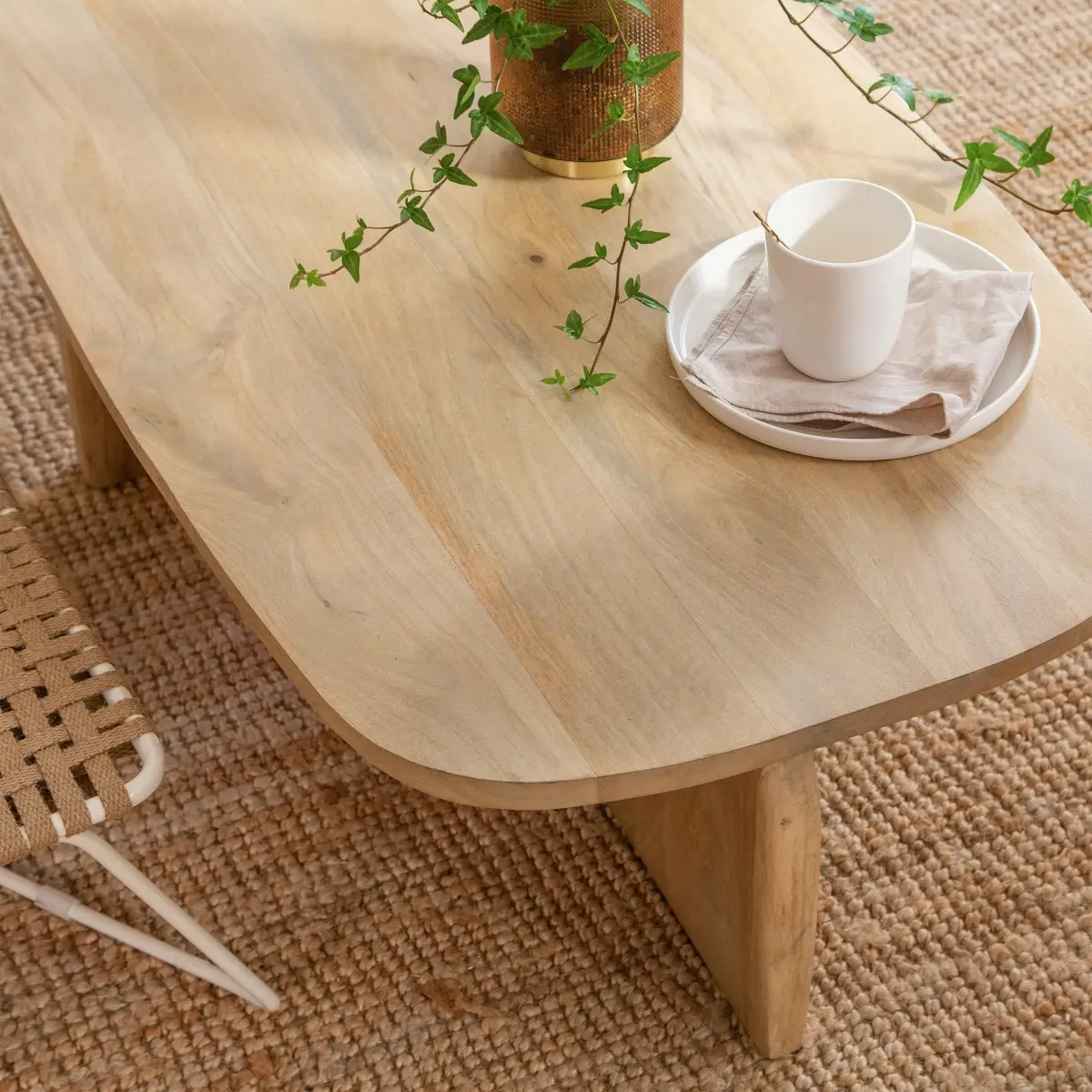 Albert Solid Mango Wood Nesting Coffee Table Set - Image 6