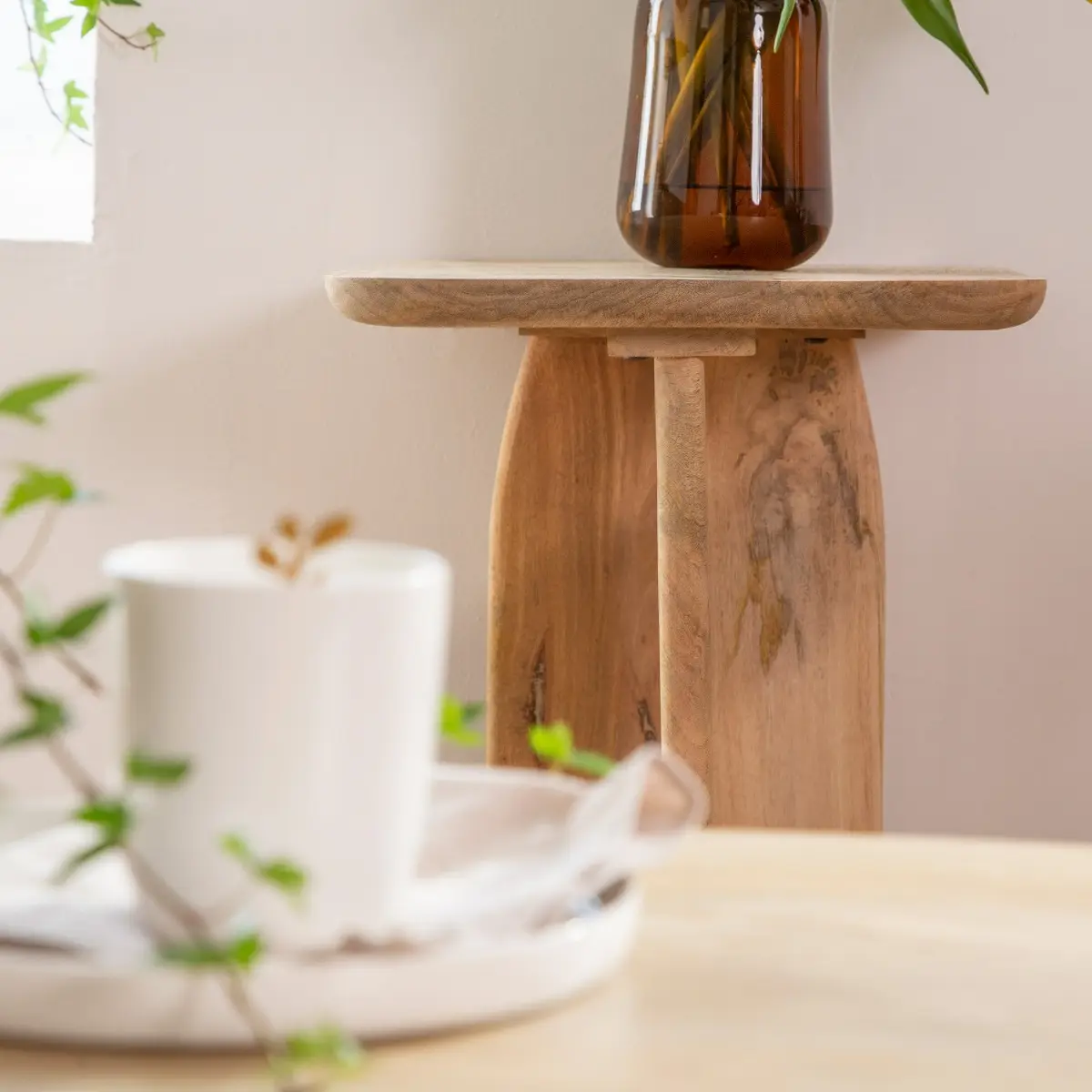 Albert Solid Mango Wood Nesting Coffee Table Set - Image 11