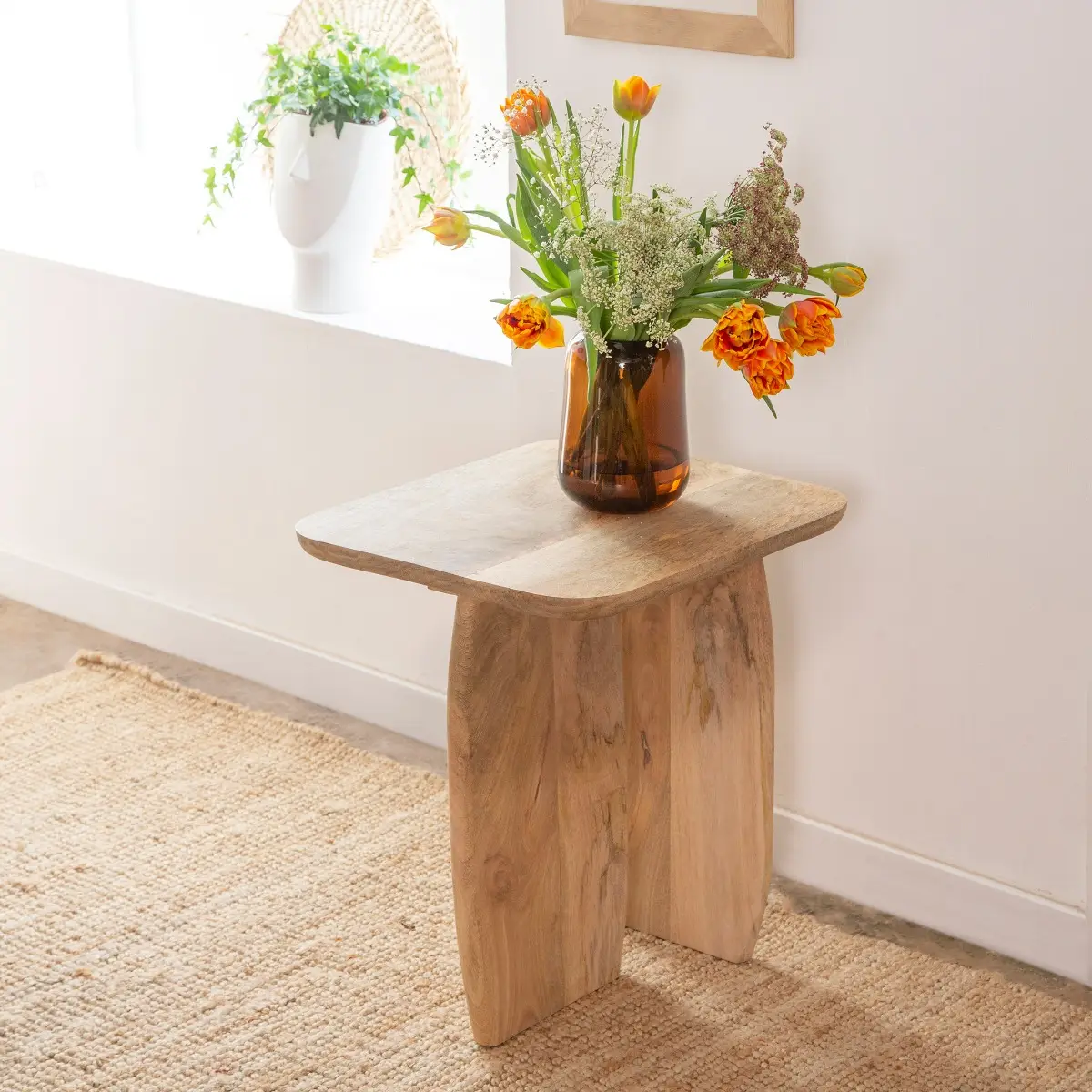 Albert Solid Mango Wood Nesting Coffee Table Set - Image 8