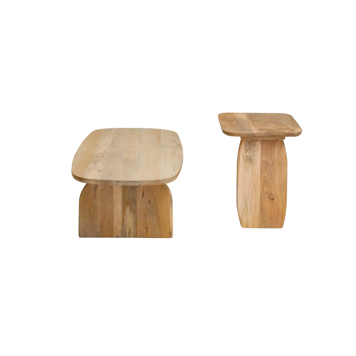 Albert Solid Mango Wood Nesting Coffee Table Set - Image 10