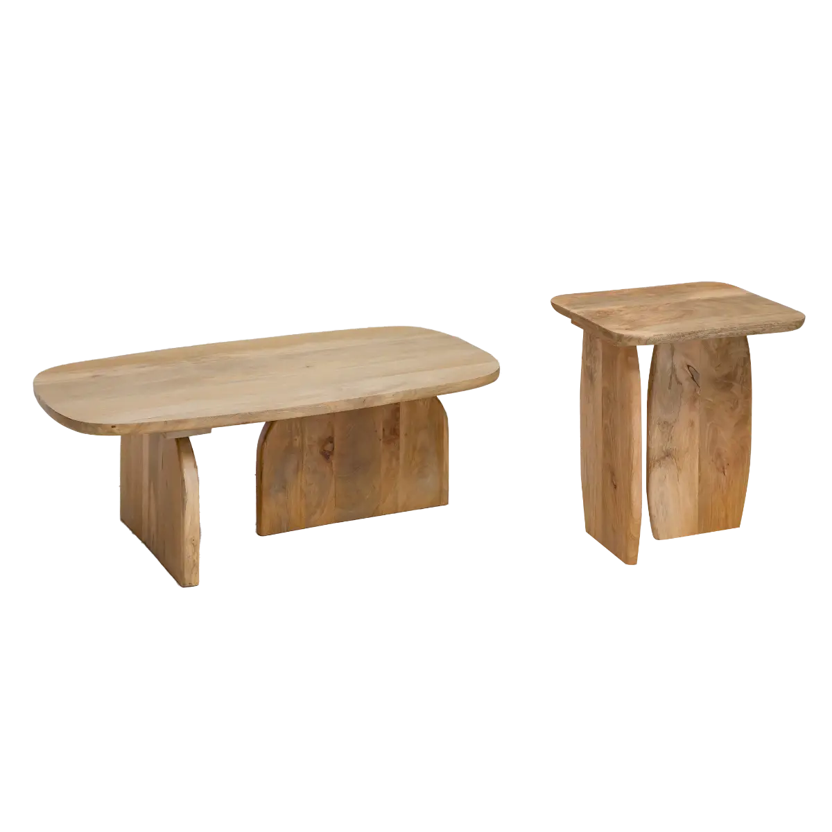 Albert Solid Mango Wood Nesting Coffee Table Set - Image 5