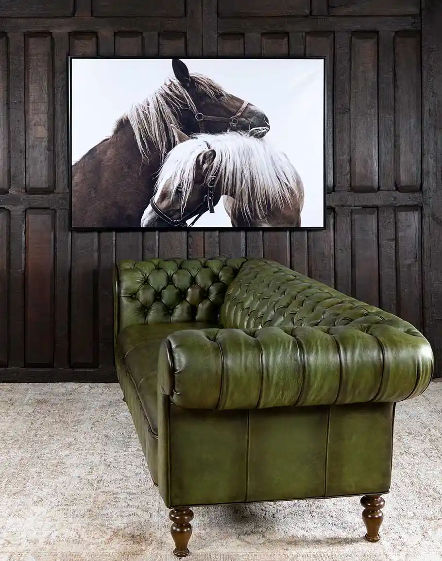 Chesterfield Carlton Olive Leather Sofa - Image 2