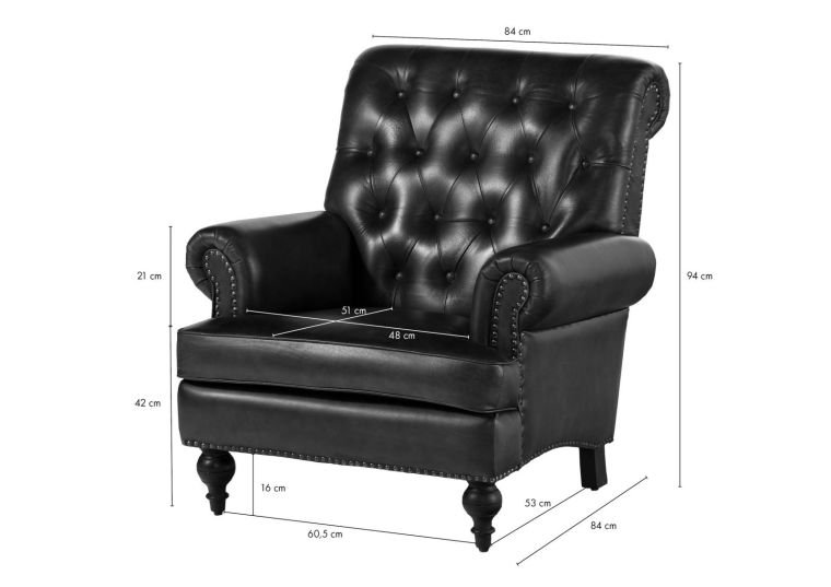 Chesterfield Leather Single Seater Sofa Dark Brown - Image 8