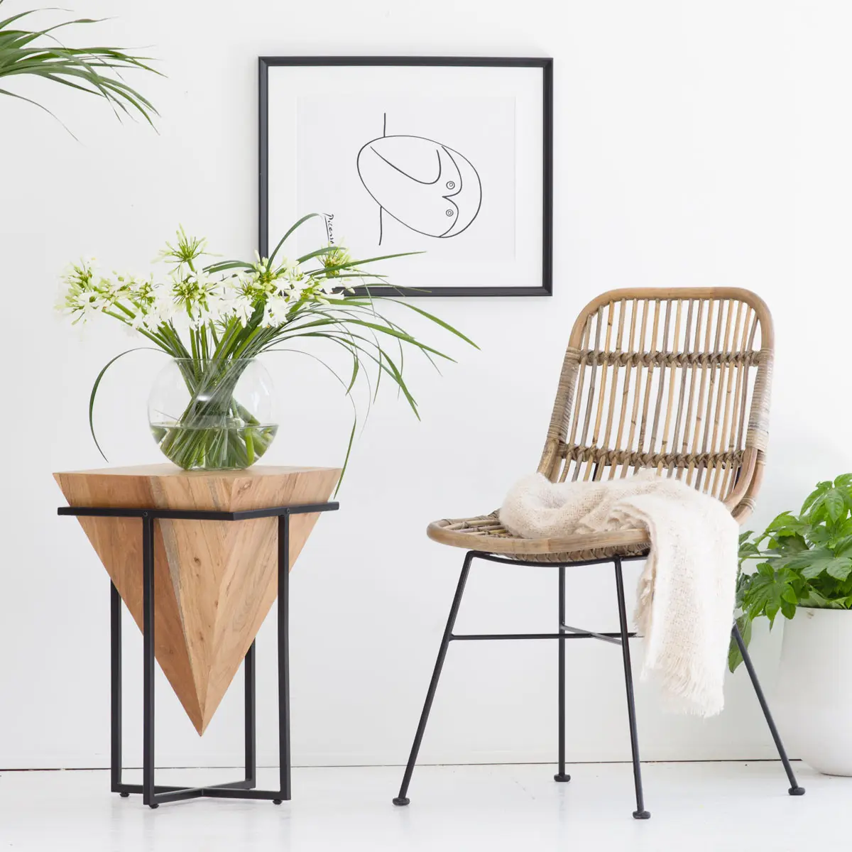 Albert Solid Acacia Wood Side Table - Image 2