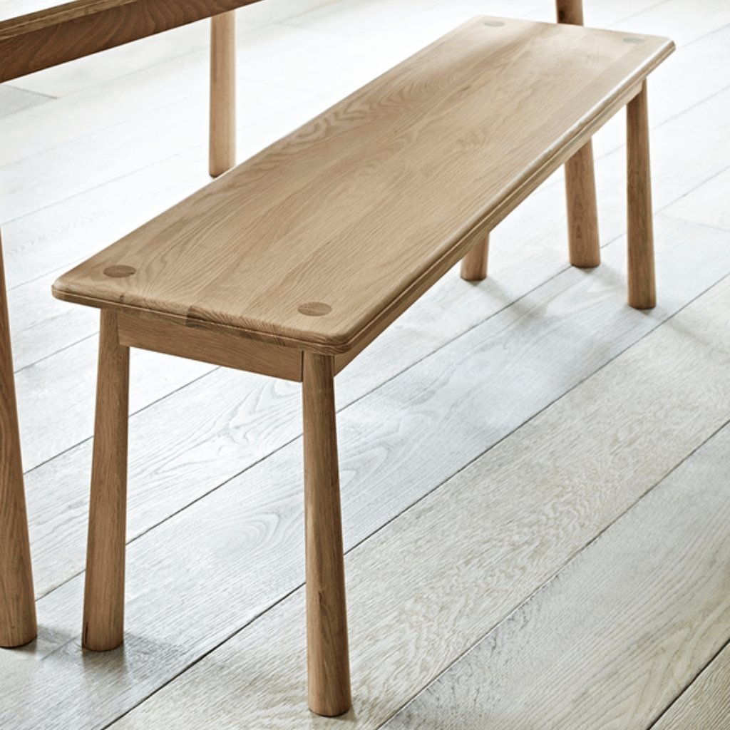Ella Scandinavian Style Oak Wood Bench - Image 2