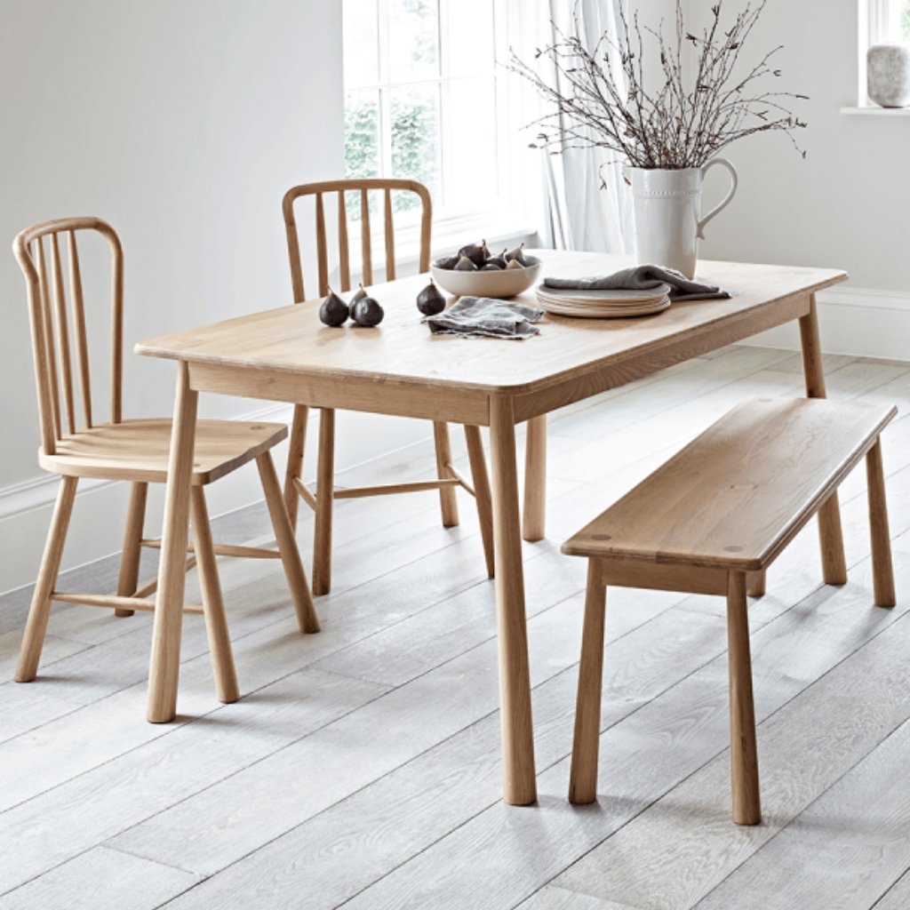 Ella Scandinavian Style Oak Wood Bench - Image 5