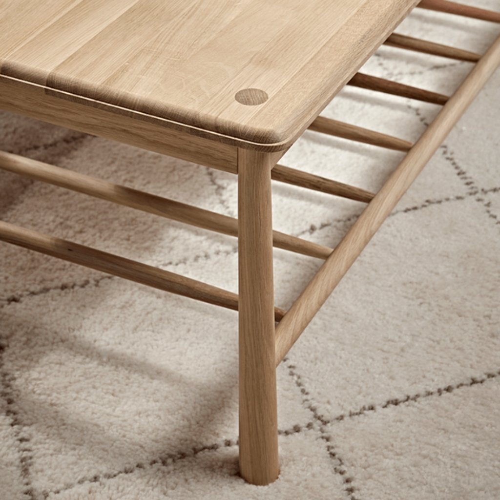 Ella Scandinavian Style Oak Wood Coffee Table - Image 2