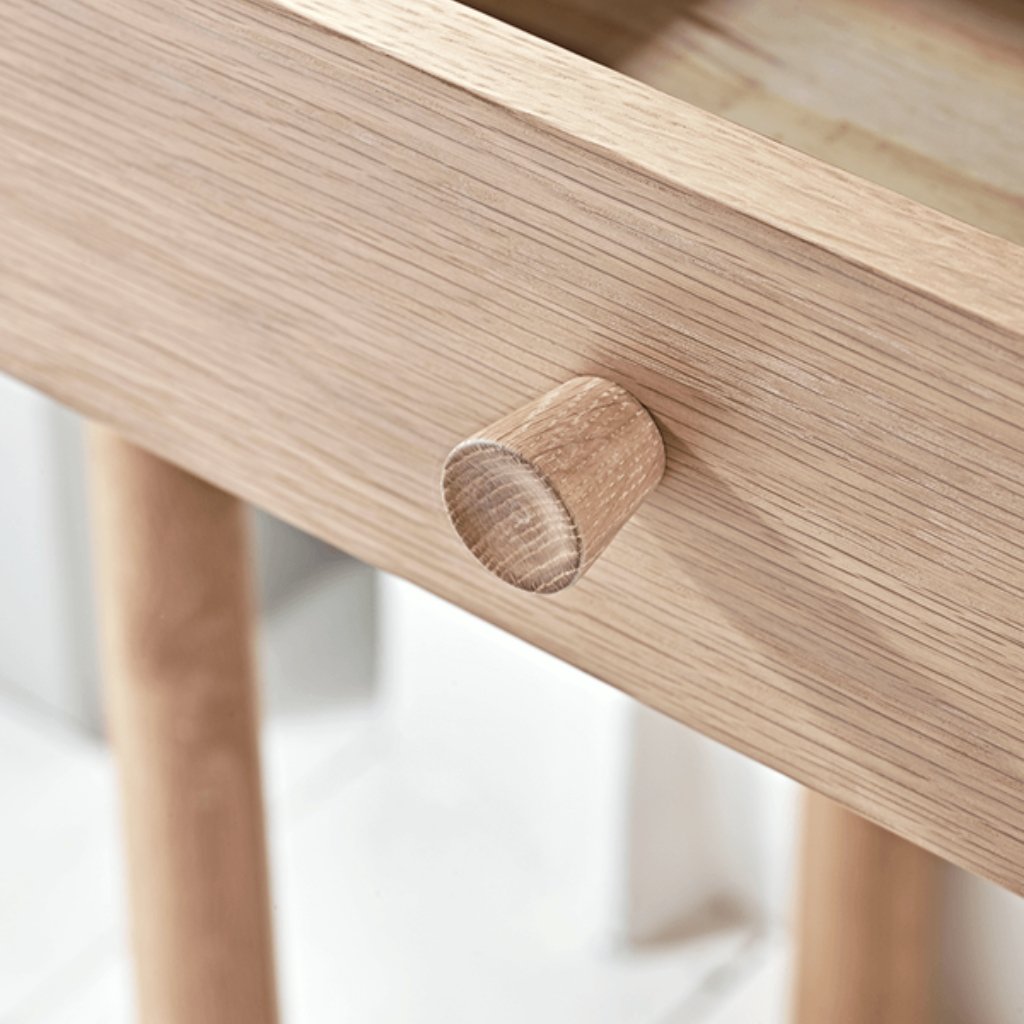 Ella Scandinavian Style Oak Wood Console Table - Image 4