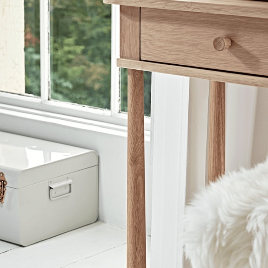 Ella Scandinavian Style Oak Wood Console Table - Image 2