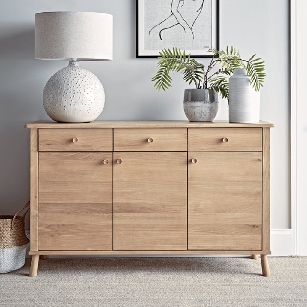 Ella Scandinavian Style Oak Wood Sideboard - Image 6
