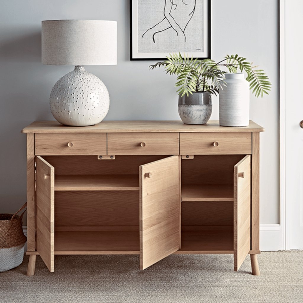 Ella Scandinavian Style Oak Wood Sideboard - Image 2