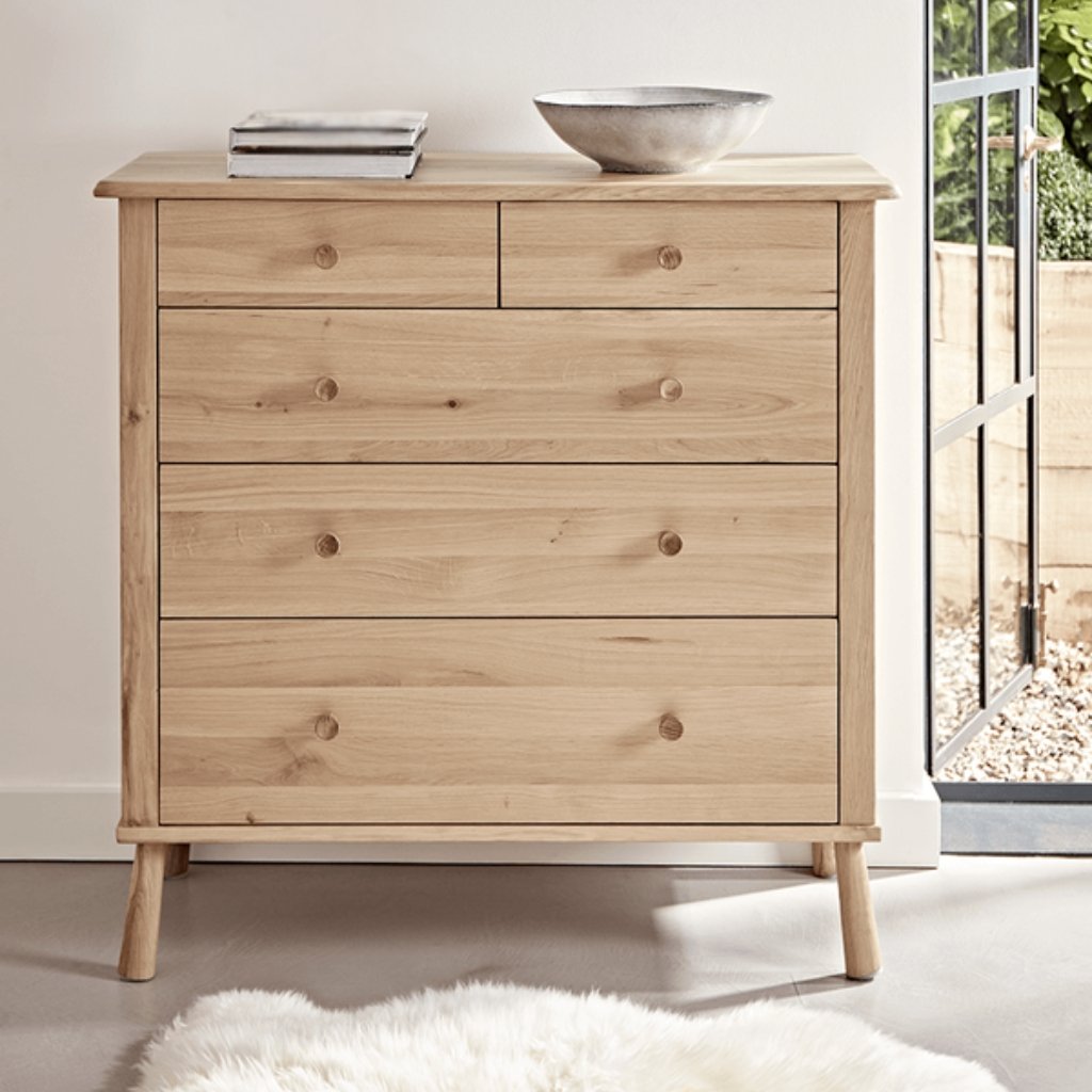 Ella Scandinavian Style Oak Wood Chest of Drawers - Image 3