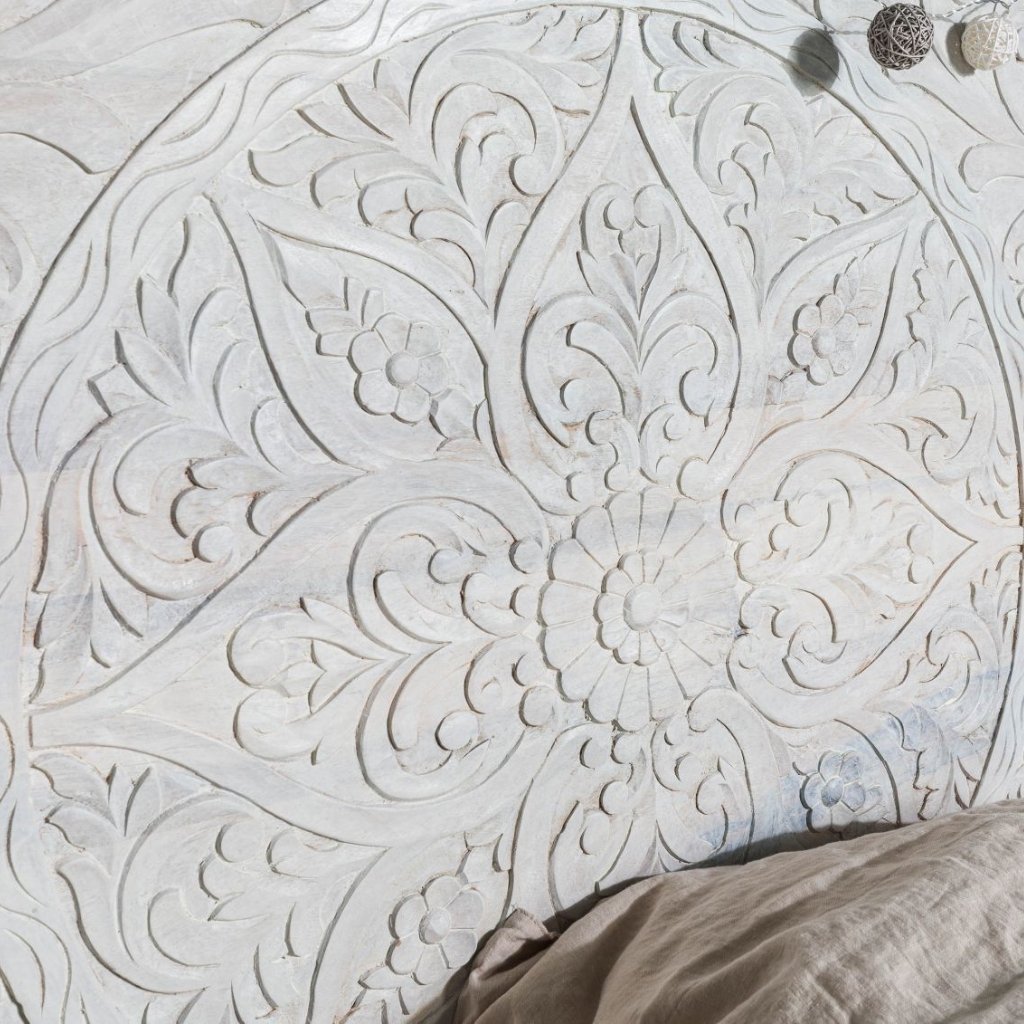 Persia Solid Wood Carved Bed - Image 5