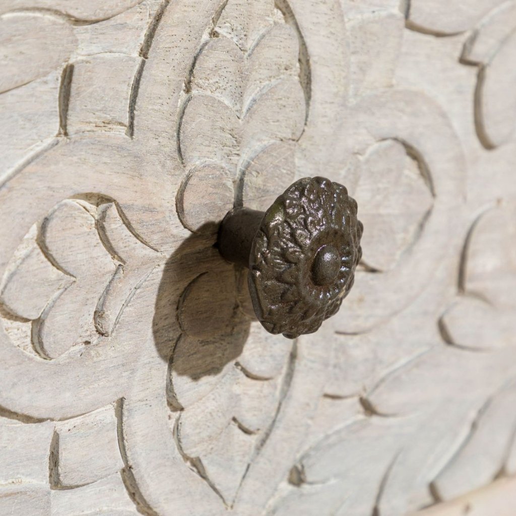 Persia Solid Wood Carved Chest of Drawers - Image 6