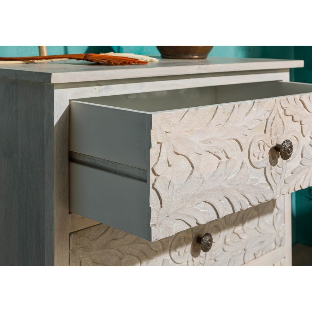 Persia Solid Wood Carved Chest of Drawers - Image 5