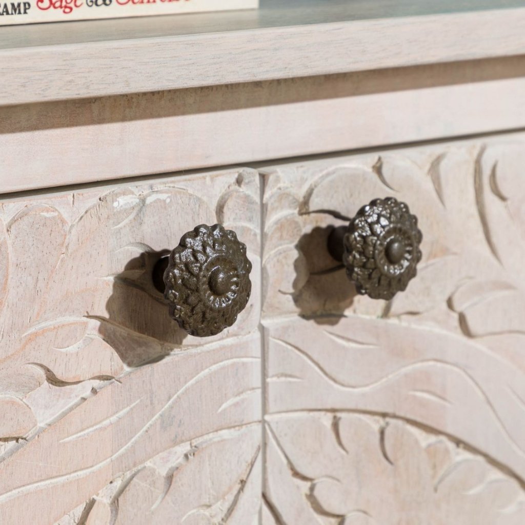 Persia Solid Wood Carved Two Door Cabinet - Image 5