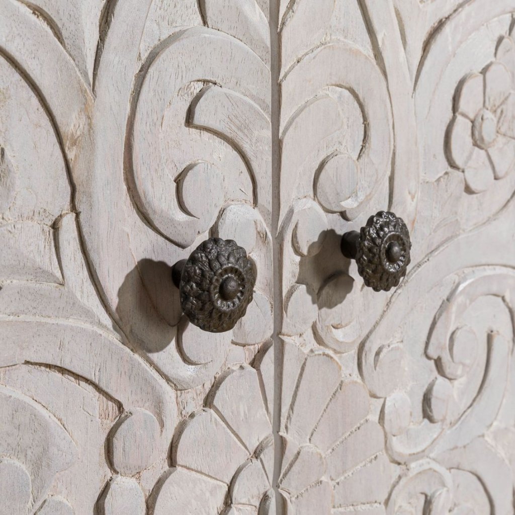 Persia Solid Wood Carved Wardrobe - Image 6