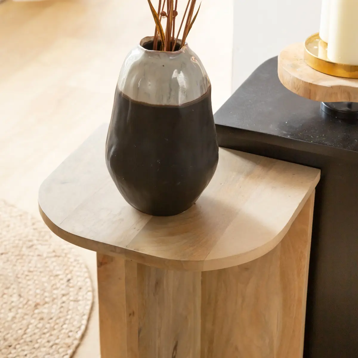 Albert Solid Wood Nesting Coffee Table Set - Image 2