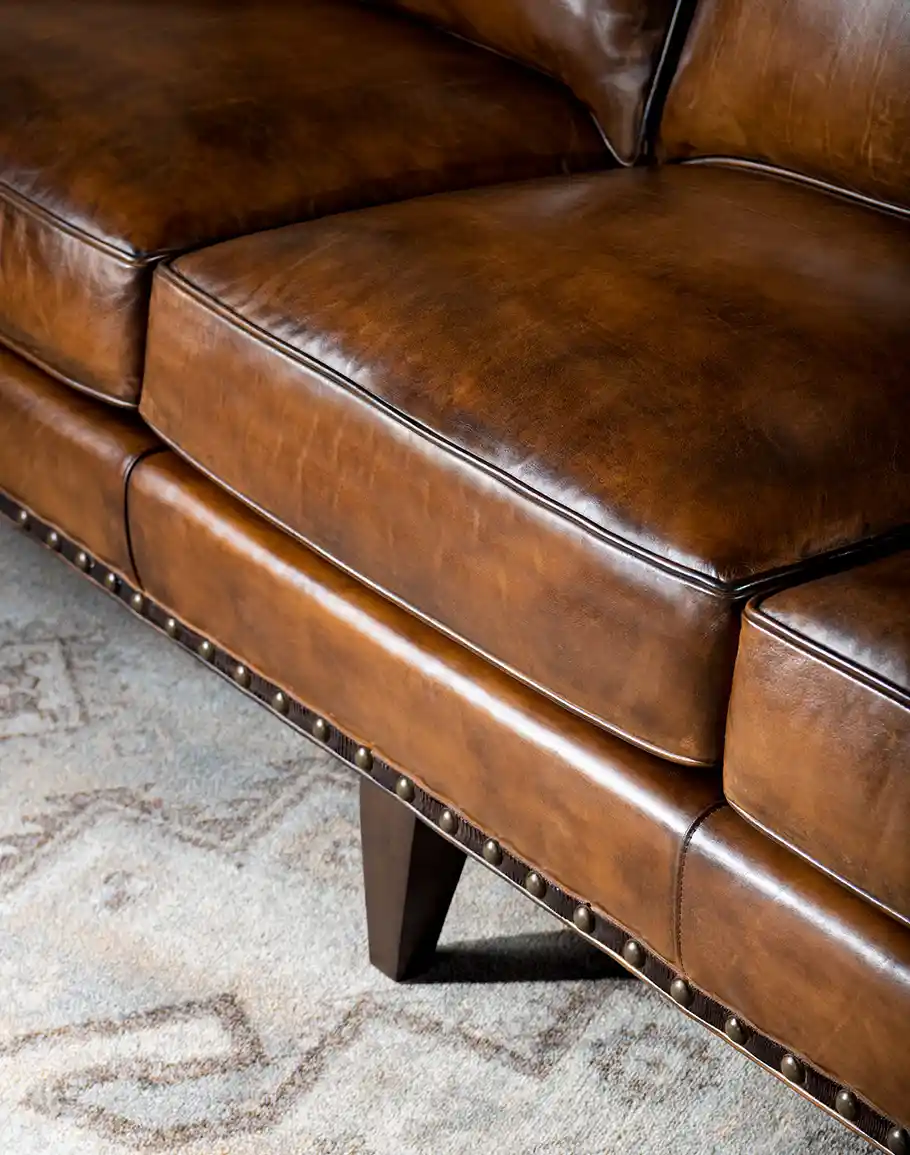 Mosaic Leather Sofa - Image 6