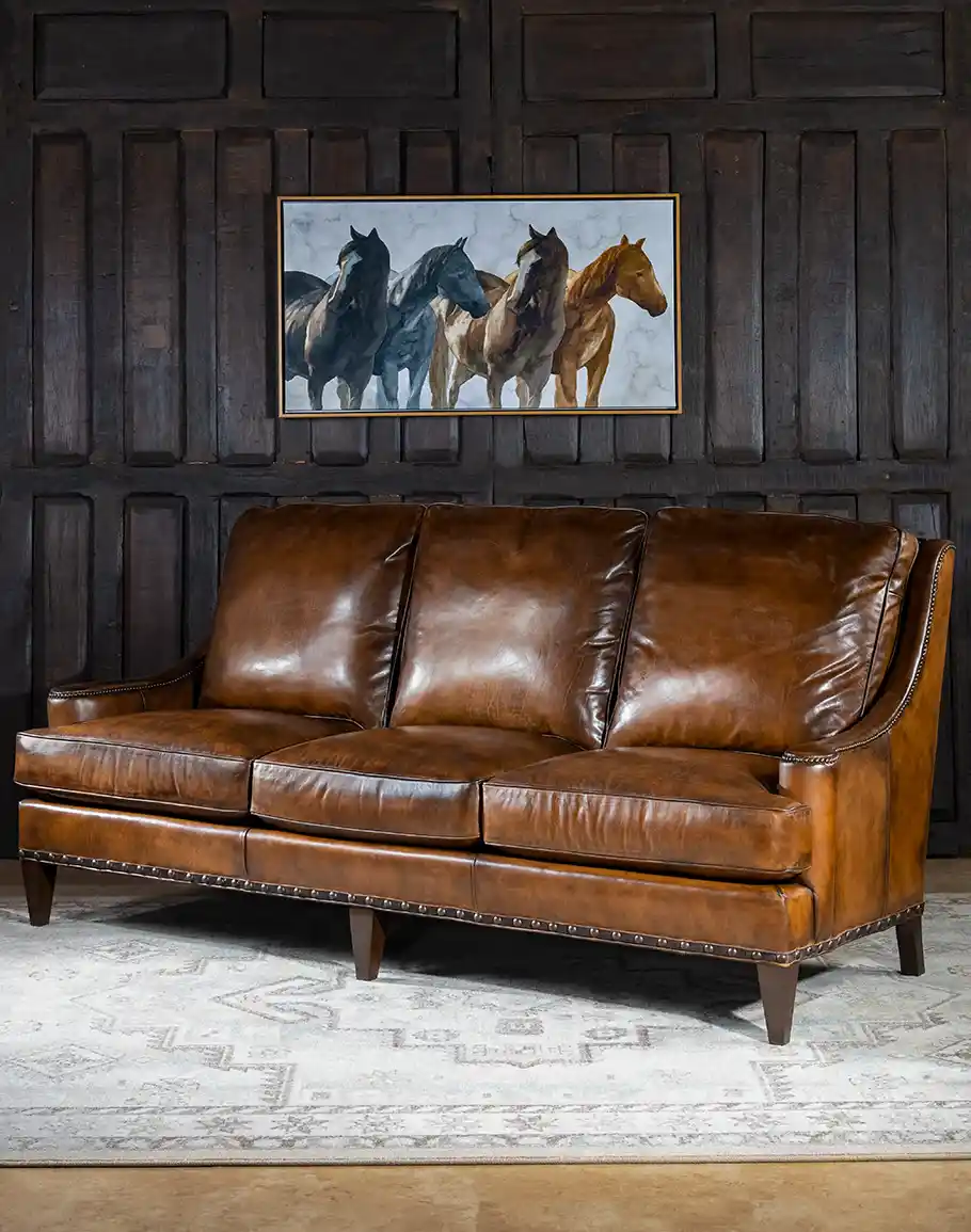 Mosaic Leather Sofa - Image 3