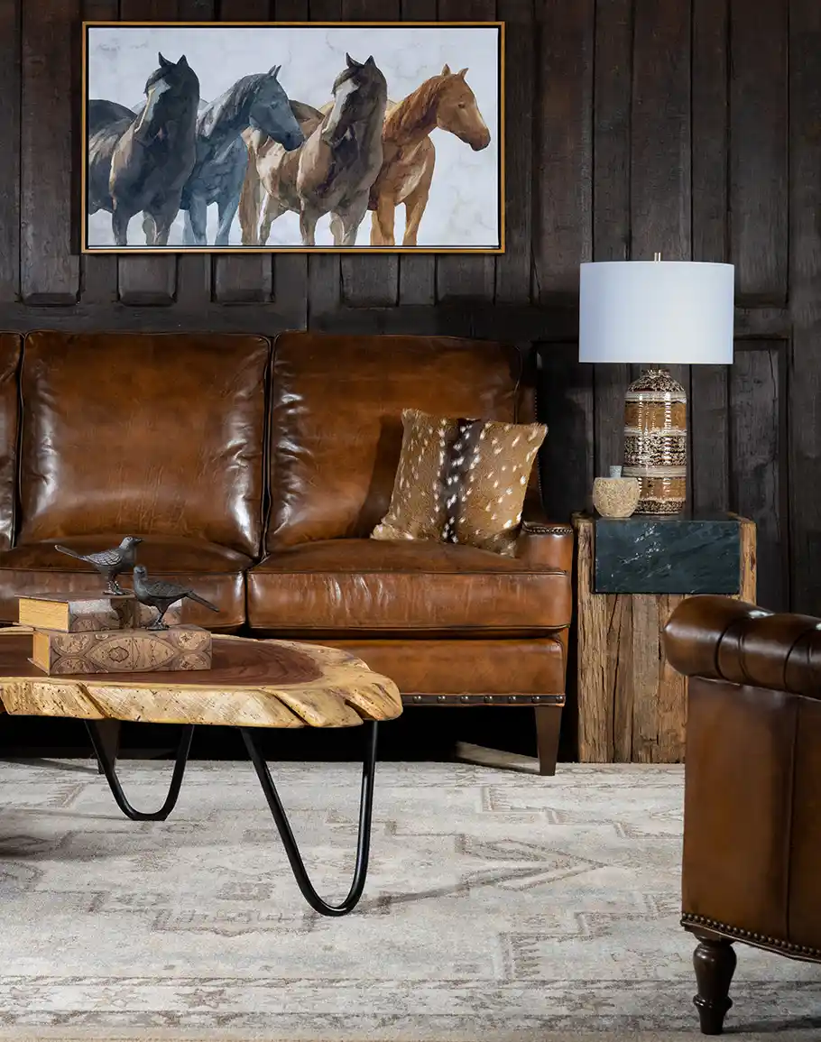 Mosaic Leather Sofa - Image 2