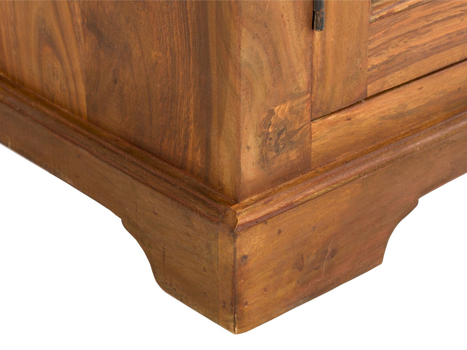 Rustic Solid Sheesham Wood Bookcase With Metal Doors - Image 3
