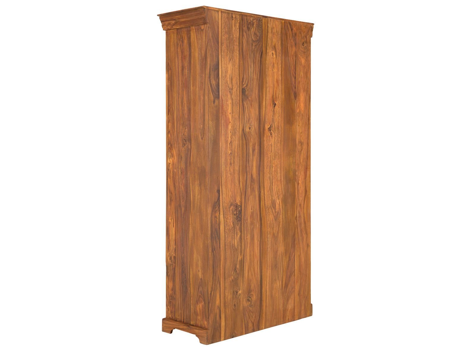 Rustic Solid Sheesham Wood Bookcase With Metal Doors - Image 8