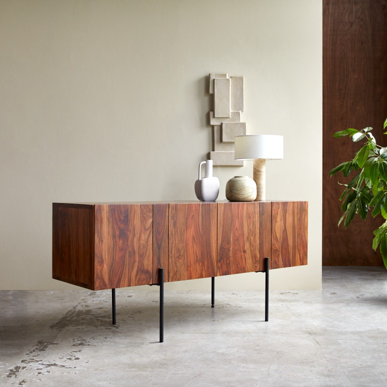 Tolka Solid Sheesham Tall Sideboard #04 - Image 4