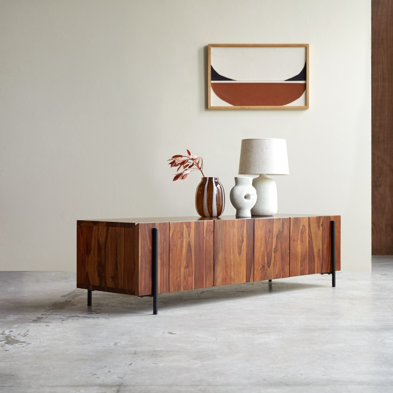 Tolka Solid Sheesham Wood Low TV Unit - Image 7