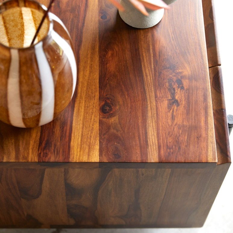 Tolka Solid Sheesham Wood Tall Tv Unit #01 - Image 3