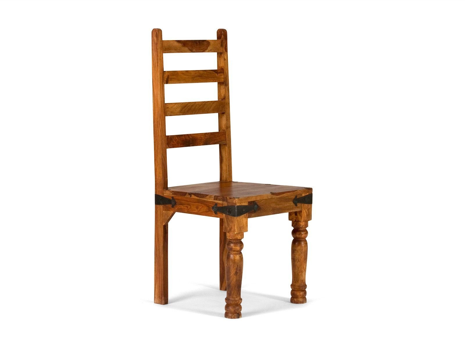 Rustic Set of 2 Solid Wood Chairs #08