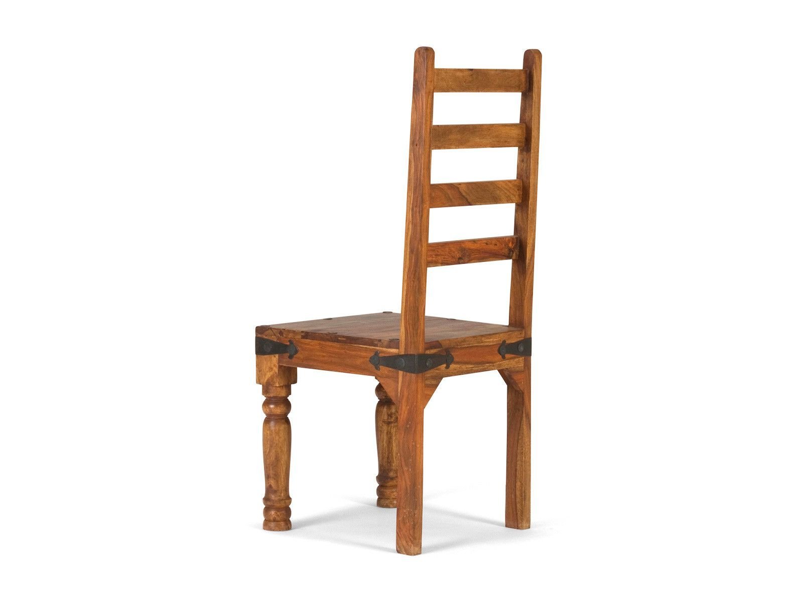 Rustic Set of 2 Solid Wood Chairs #08 - Image 4