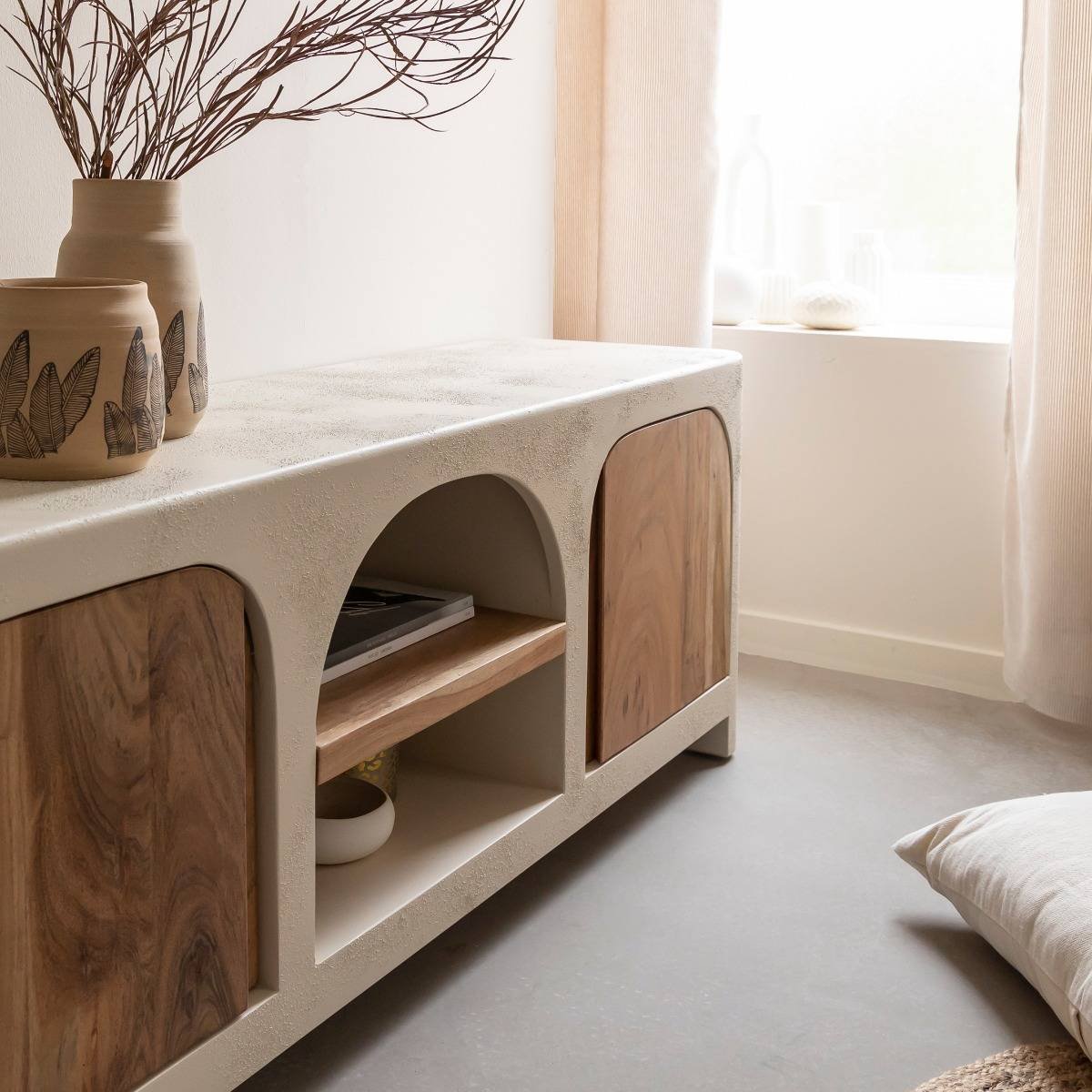 Fade Natural Solid Wood TV Unit - Image 4