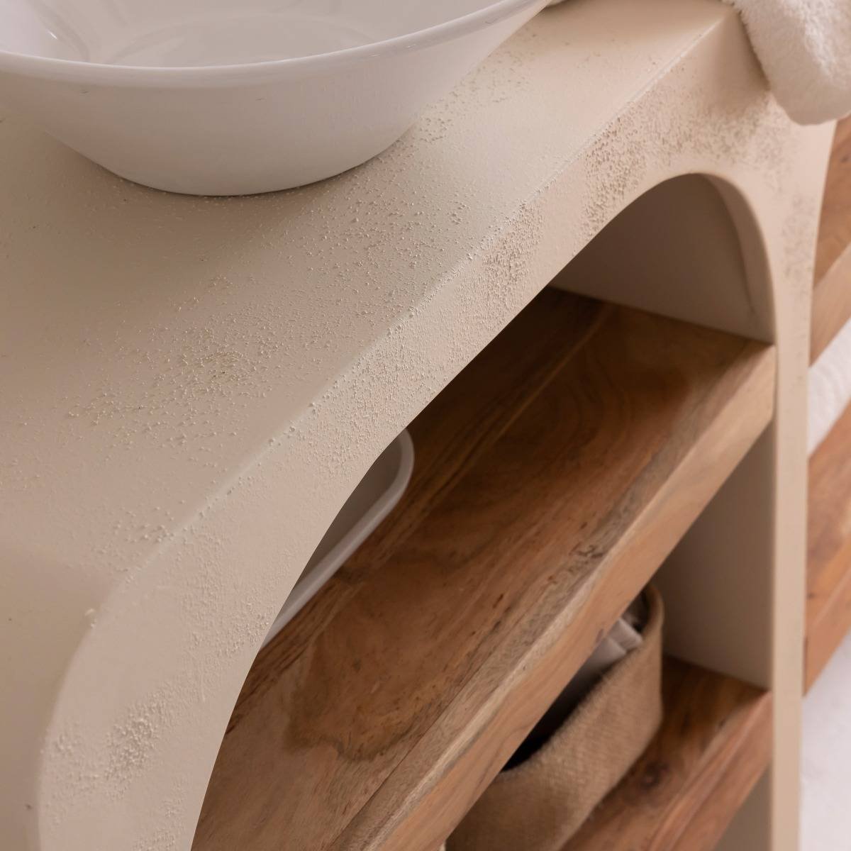 Fade Natural Solid Wood Vanity Unit - Image 3