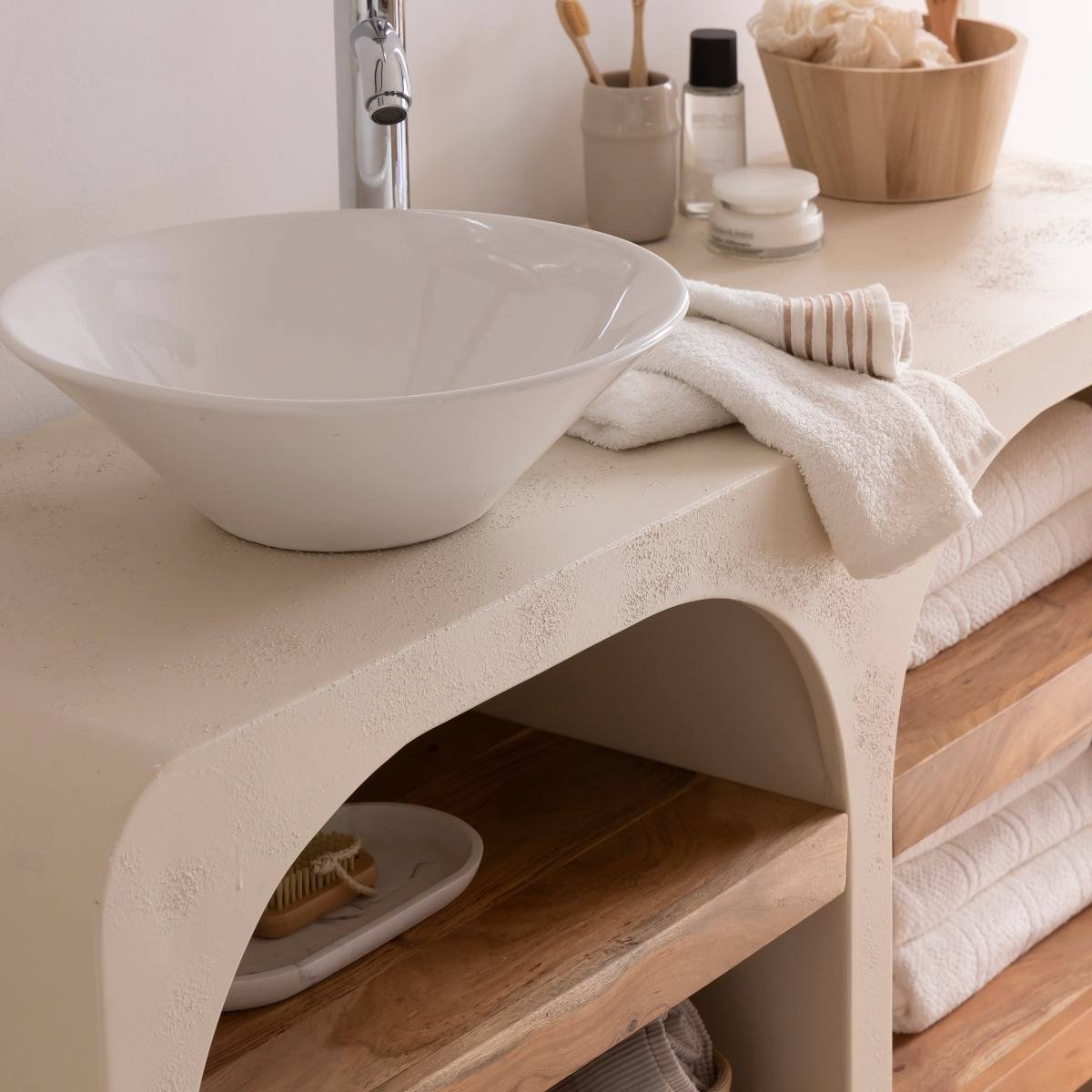 Fade Natural Solid Wood Vanity Unit - Image 5