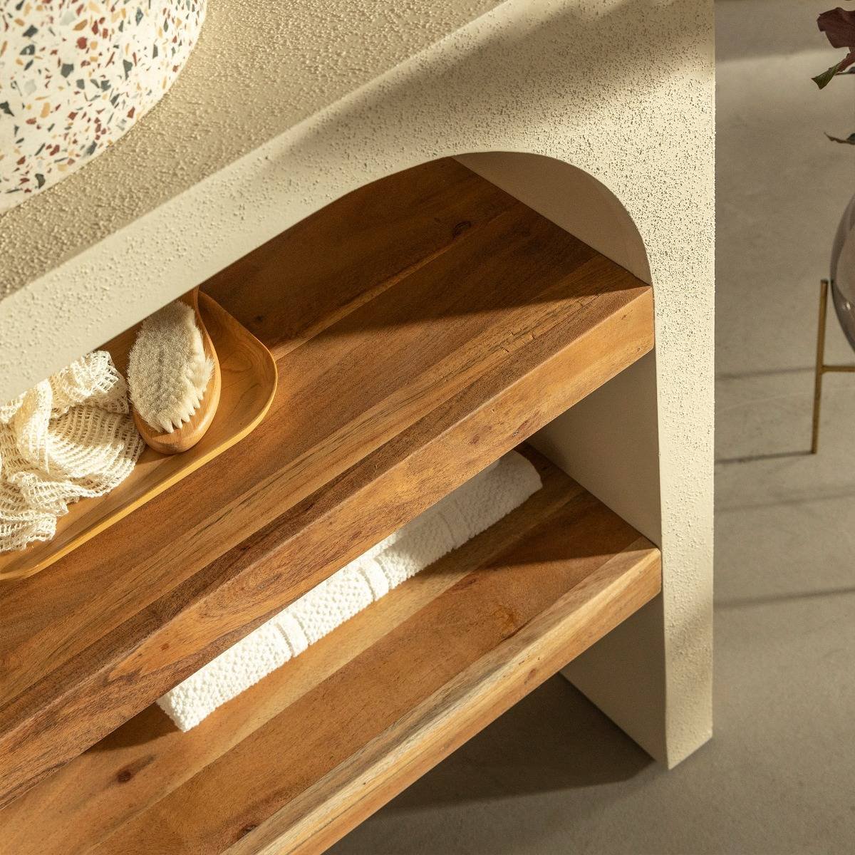 Fade Natural Solid Wood Small Vanity Unit - Image 6