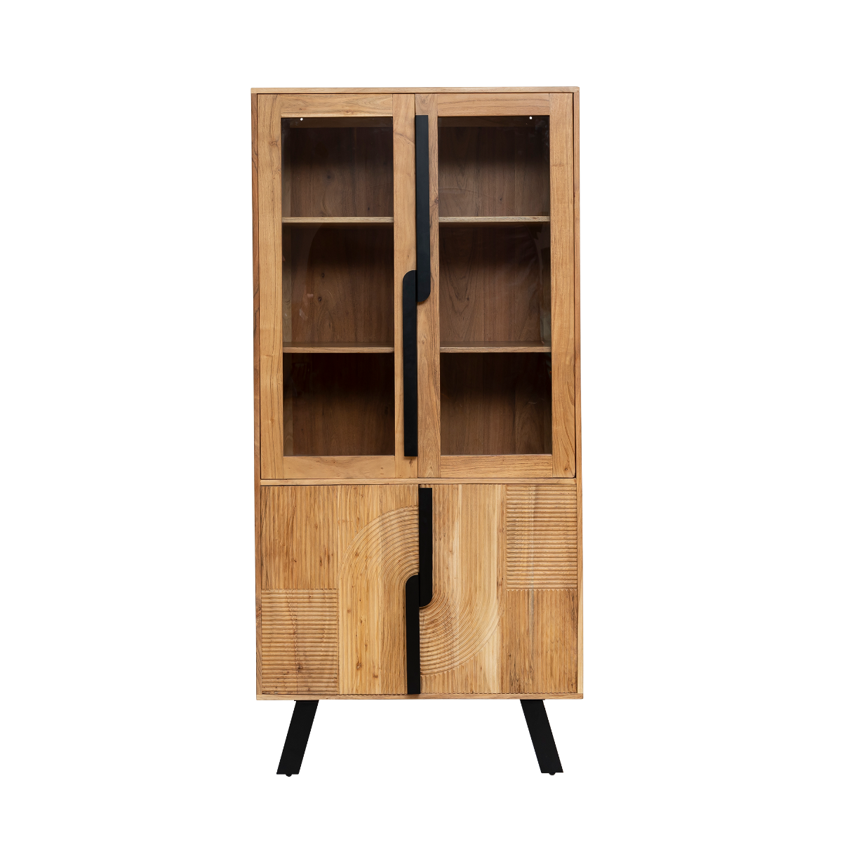 Albert Acacia Wood And Metal Display Cabinet - Image 8