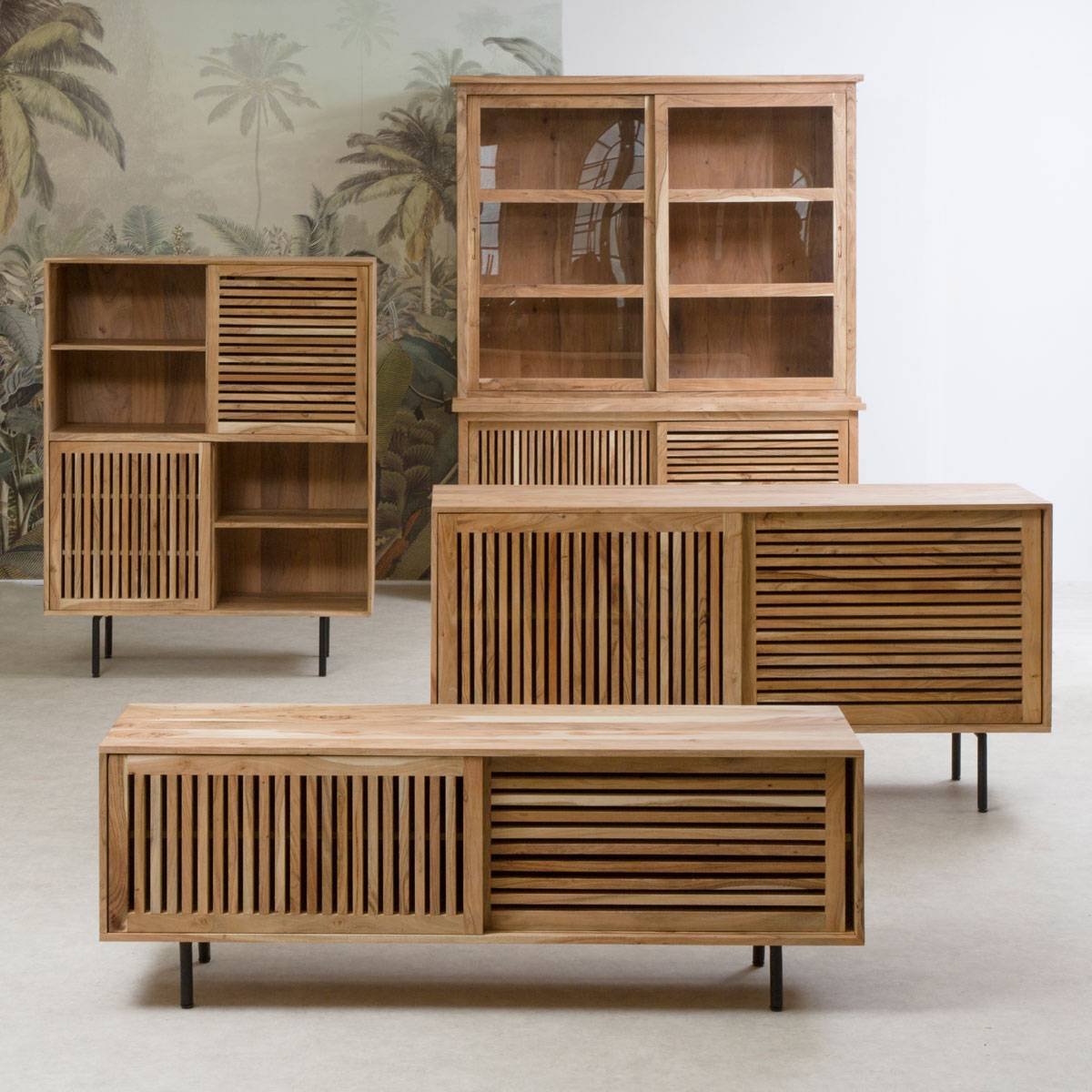 Albert Acacia Wood Bar Buffet Cabinet - Image 7