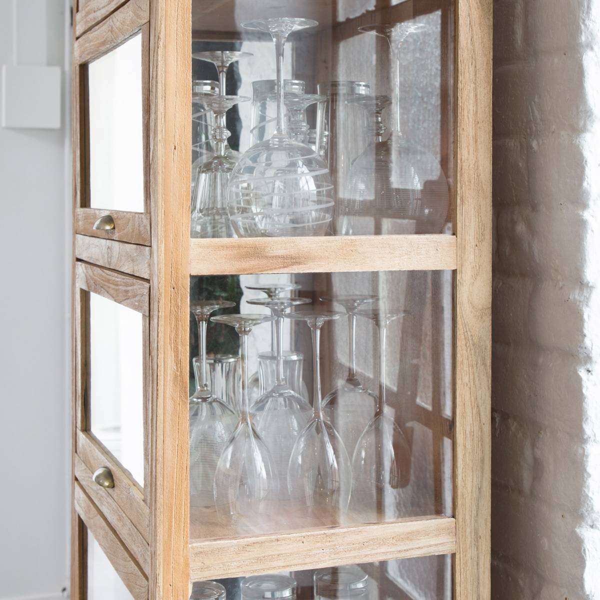 Albert Acacia Wood And Metal Display Cabinet - Image 2