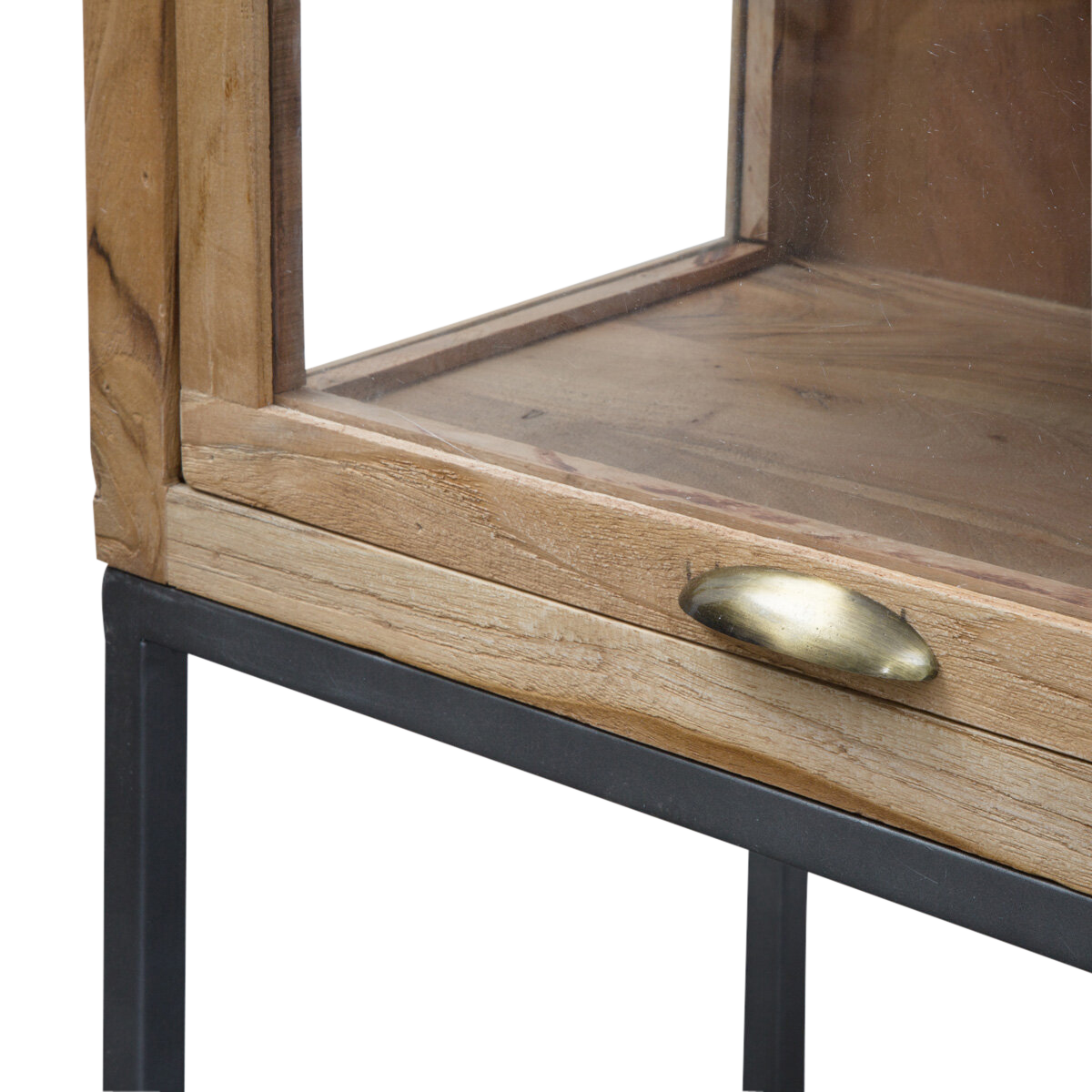 Albert Acacia Wood And Metal Display Cabinet - Image 7