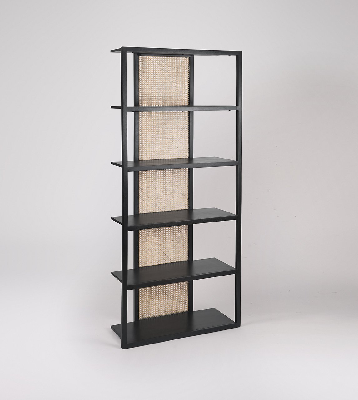 Rattan Black Shelving Unit - Image 2