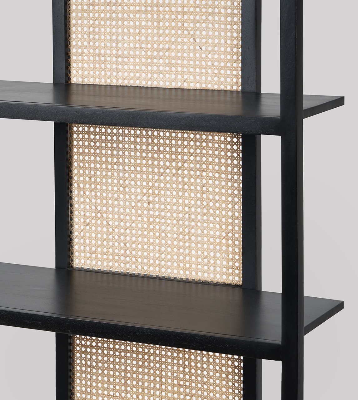 Rattan Black Shelving Unit - Image 3
