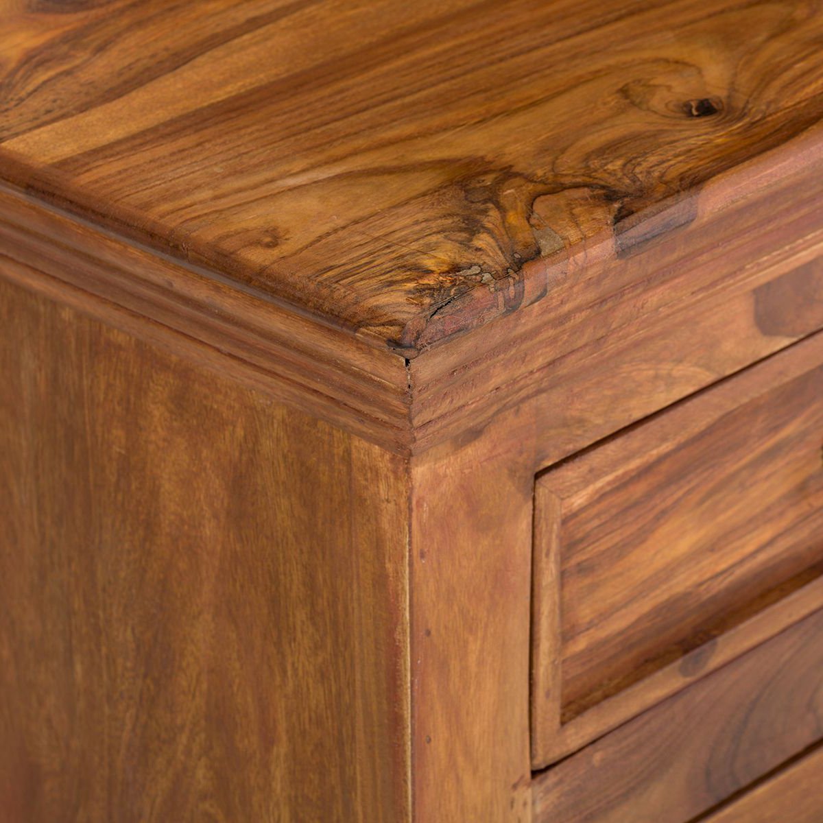Rustic Solid Sheesham Wood Sideboard - Image 9
