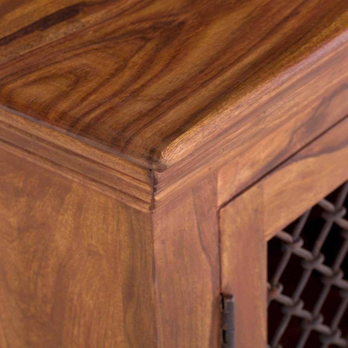 Rustic Solid Sheesham Wood 2 Doors 4 Drawers Sideboard - Image 5