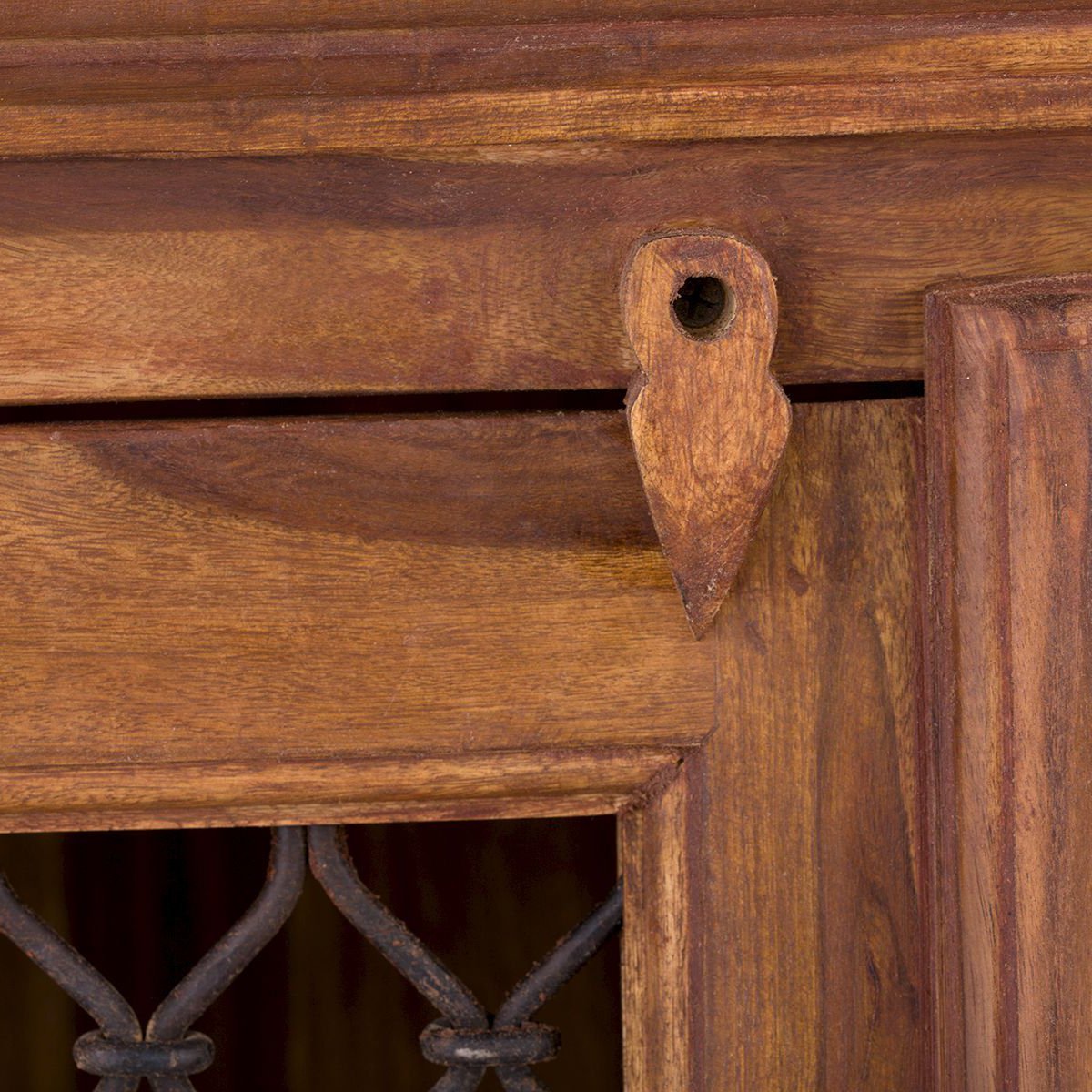 Rustic Solid Sheesham Wood 2 Doors 4 Drawers Sideboard - Image 6