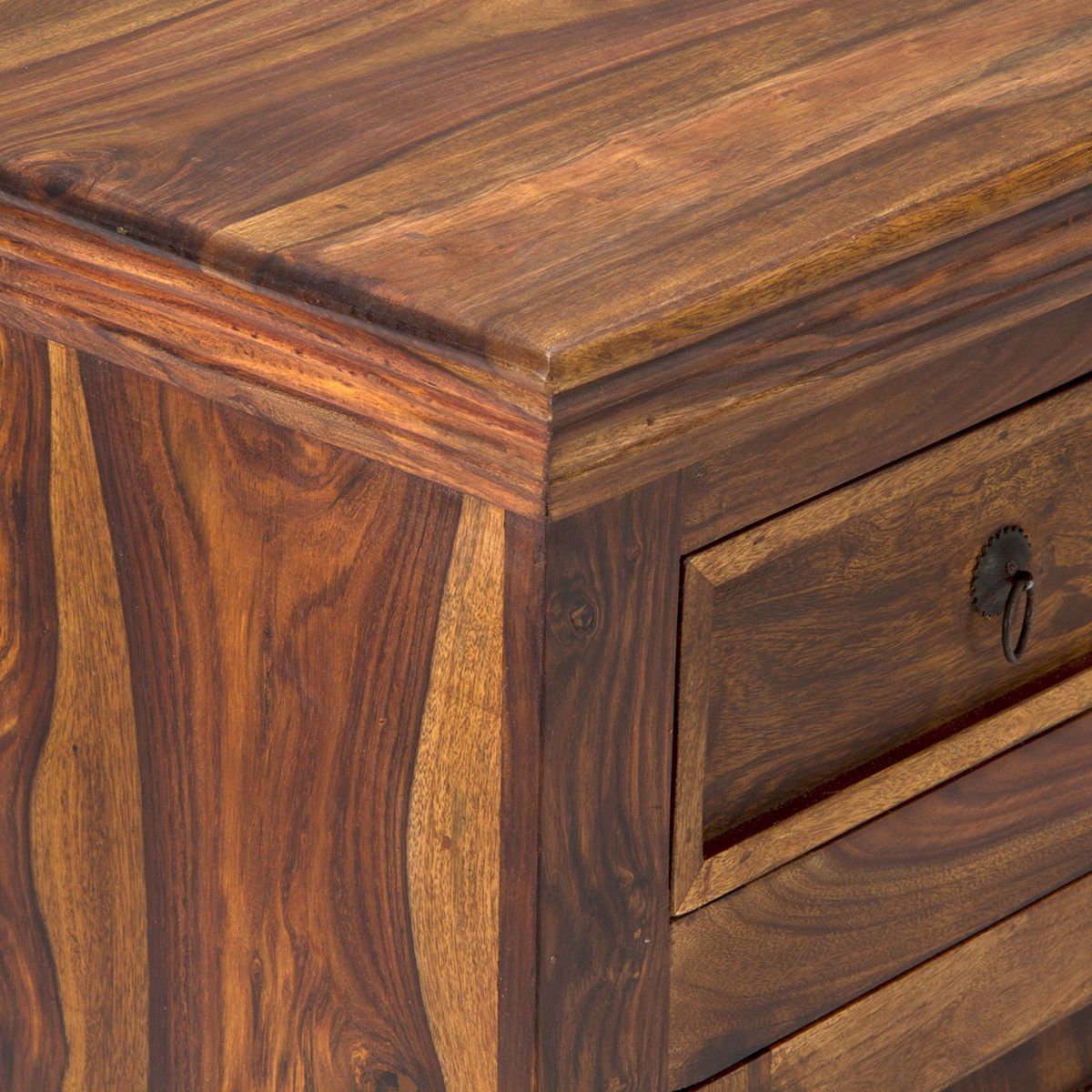 Rustic Solid Sheesham Wood 4 Doors Sideboard - Image 10