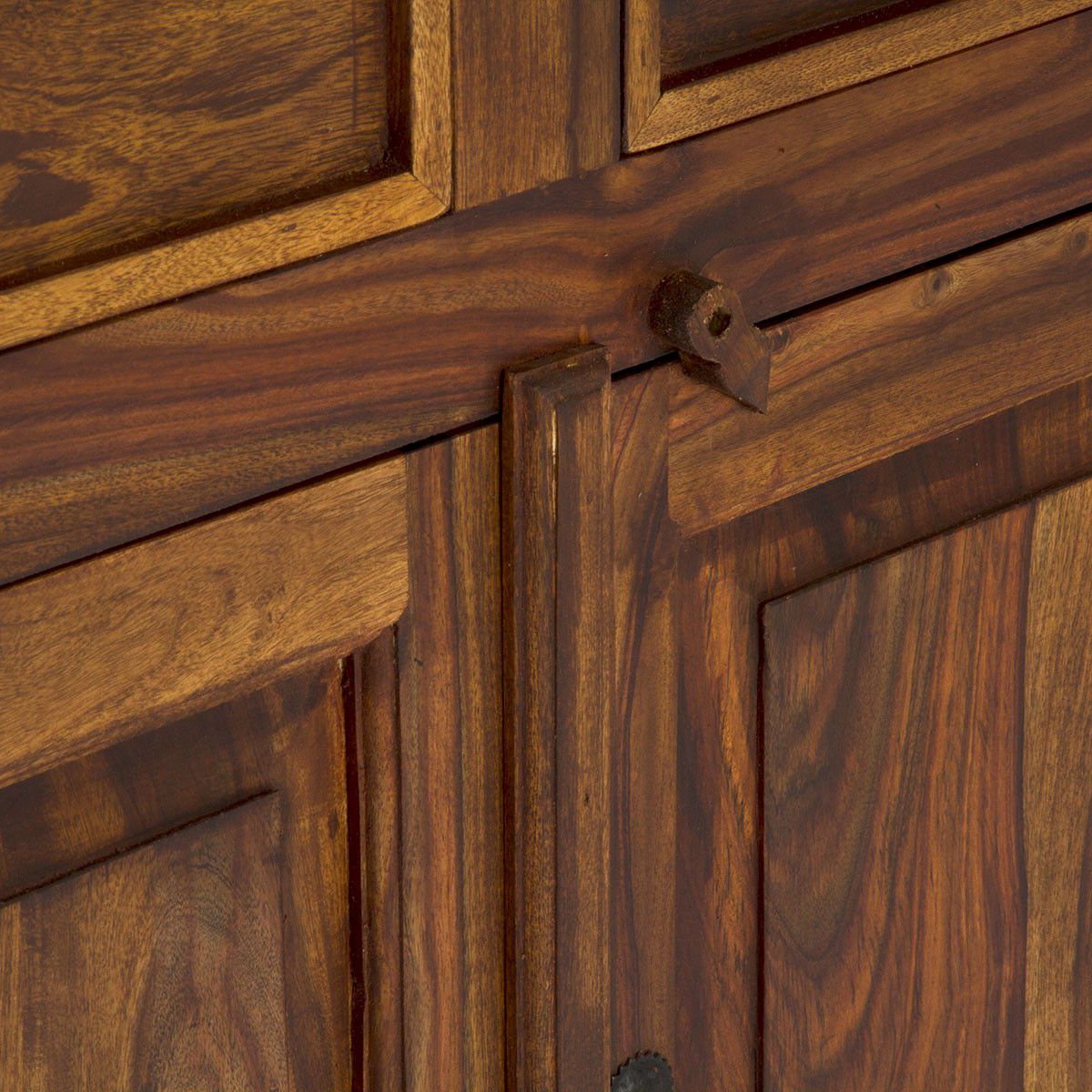 Rustic Solid Sheesham Wood 4 Doors Sideboard - Image 8