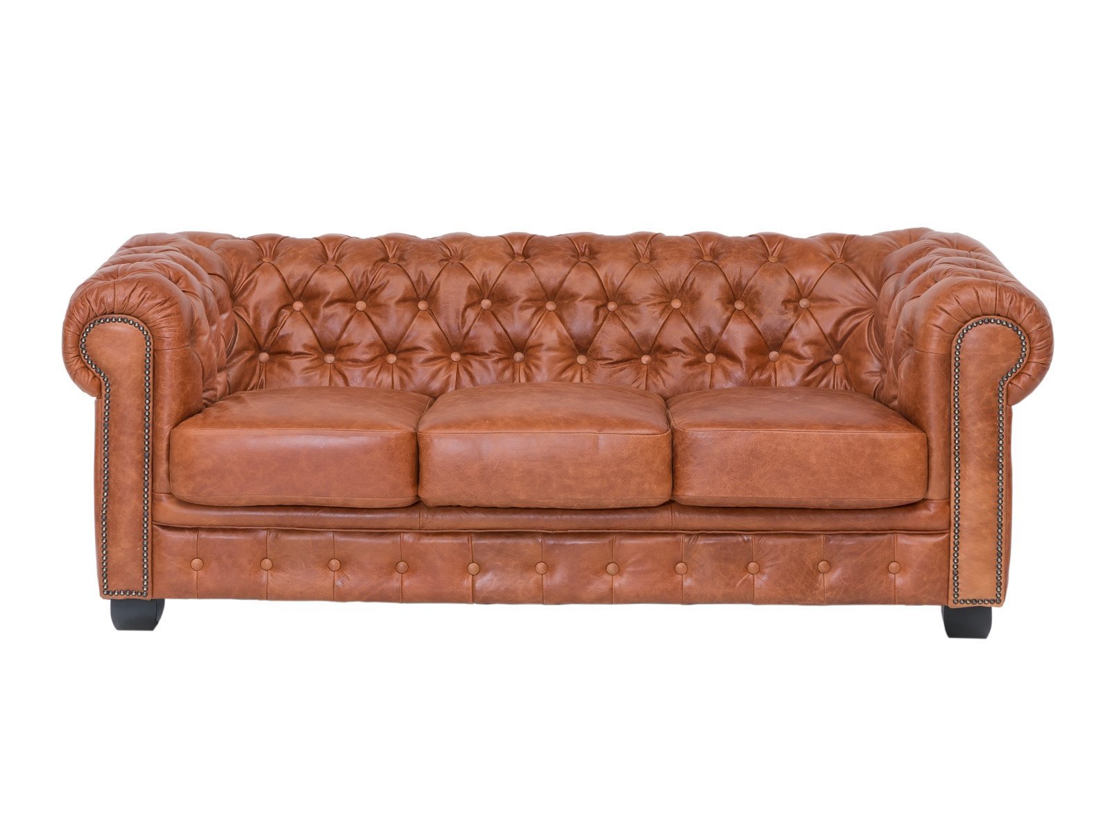 Chesterfield 3 Seater Leather Sofa #03 - Image 2